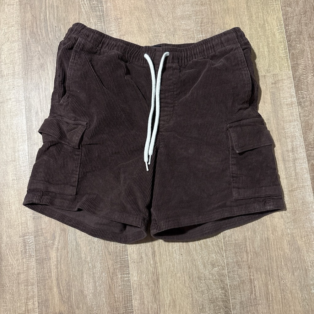 RSQ Men's Dark Brown Corduroy Cargo Shorts